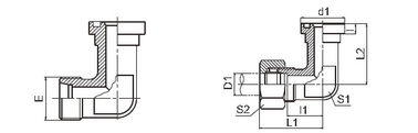 중국 H - 시리즈 SAE 플랜지 접합기/바이트 유형은 팔꿈치 이음쇠 Iso 6162-2를 실을 꿰었습니다 협력 업체